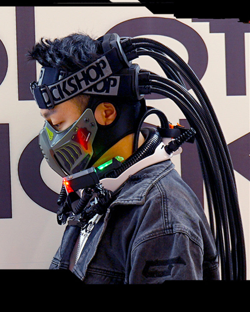 Futuristic Half Face Mask -  black face mask - Futuristic Half Face Mask for Stylish Protection - View 3