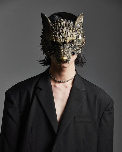 Futuristic Half-Face Wolf Mask -  layering techwear mask - Futuristic Half-Face Wolf Mask for Techwear Style - View 5