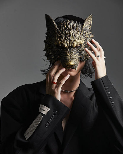 Futuristic Half-Face Wolf Mask -  techwear mask - Futuristic Half-Face Wolf Mask for Techwear Style - View 6