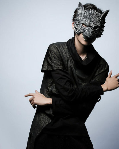 Futuristic Half-Face Wolf Mask - wolf mask - Futuristic Half-Face Wolf Mask for Techwear Style - View 8