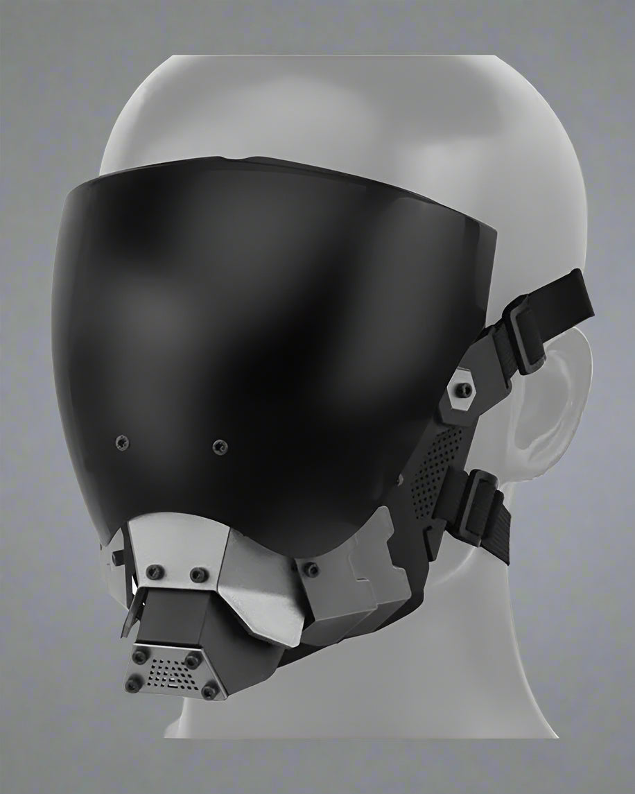 Futuristic Half Helmet Mask - cyberpunk themed mask - Futuristic Half Helmet Mask for Cyberpunk Events - View 8