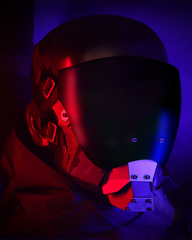 Futuristic Half Helmet Mask -  adjustable helmet - Futuristic Half Helmet Mask for Cyberpunk Events - View 3