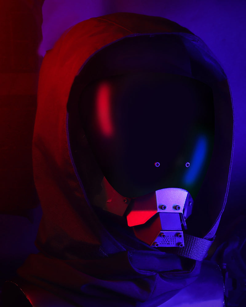Futuristic Half Helmet Mask - half helmet - Futuristic Half Helmet Mask for Cyberpunk Events - View 2