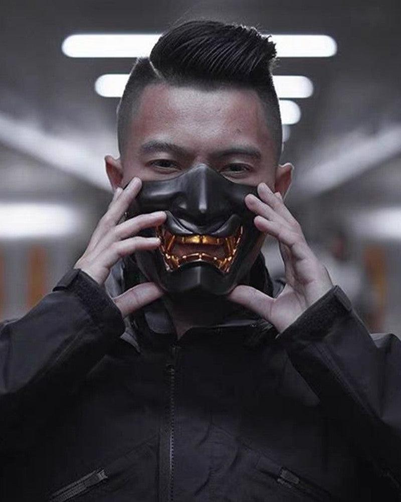 Futuristic Hannya Half Face Mask -  fashion statement mask - Hannya Half Face Mask for Cyberpunk Cosplay - View 13