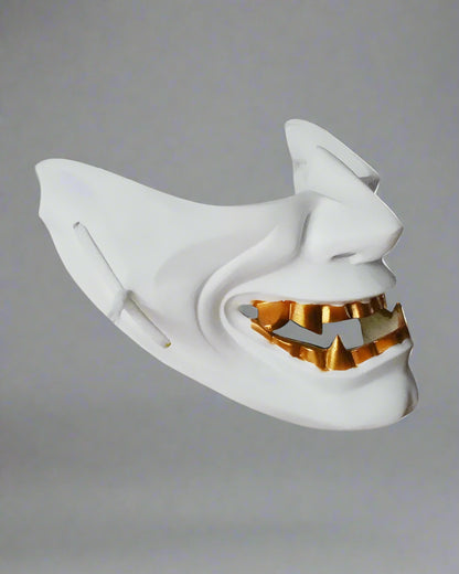 Futuristic Hannya Half Face Mask -  half face mask - Hannya Half Face Mask for Cyberpunk Cosplay - View 7