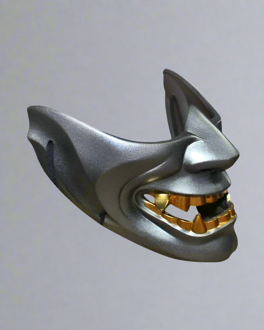 Futuristic Hannya Half Face Mask - Japanese mythology mask - Hannya Half Face Mask for Cyberpunk Cosplay - View 9