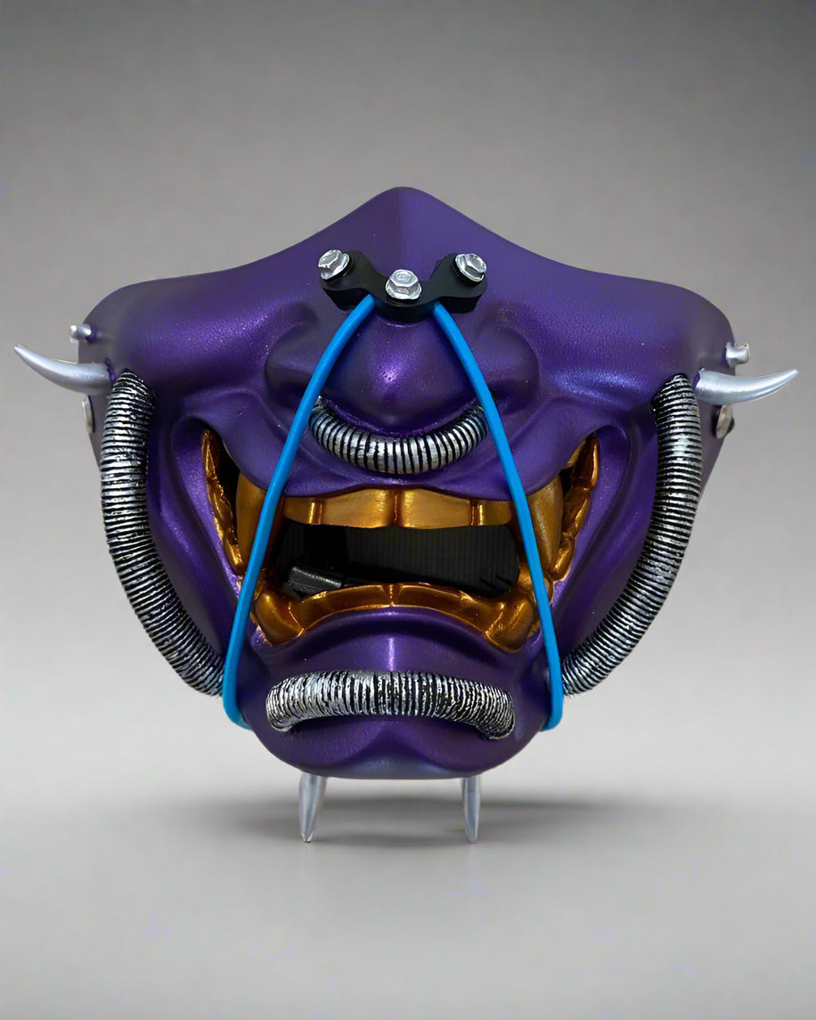 Futuristic Hannya Half Mask -  costume accessory - Futuristic Hannya Half Mask with Cyberpunk Style - View 3