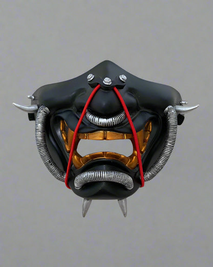 Futuristic Hannya Half Mask - cyberpunk accessories - Futuristic Hannya Half Mask with Cyberpunk Style - Main view