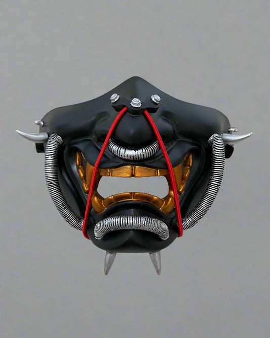 Futuristic Hannya Half Mask - cyberpunk accessories - Futuristic Hannya Half Mask with Cyberpunk Style - Main view