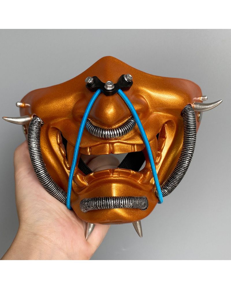 Futuristic Hannya Half Mask -  half face mask - Futuristic Hannya Half Mask with Cyberpunk Style - View 5