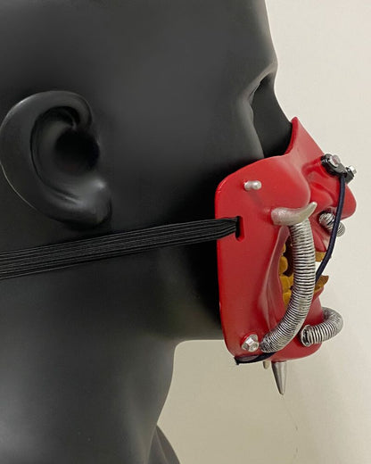 Futuristic Hannya Half Mask -  themed events mask - Futuristic Hannya Half Mask with Cyberpunk Style - View 8