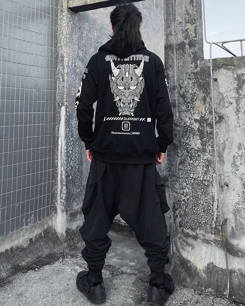 Futuristic Hannya Ninja Hoodie -  breathable fabric hoodie - Futuristic Hannya Ninja Hoodie for Urban Style - View 3