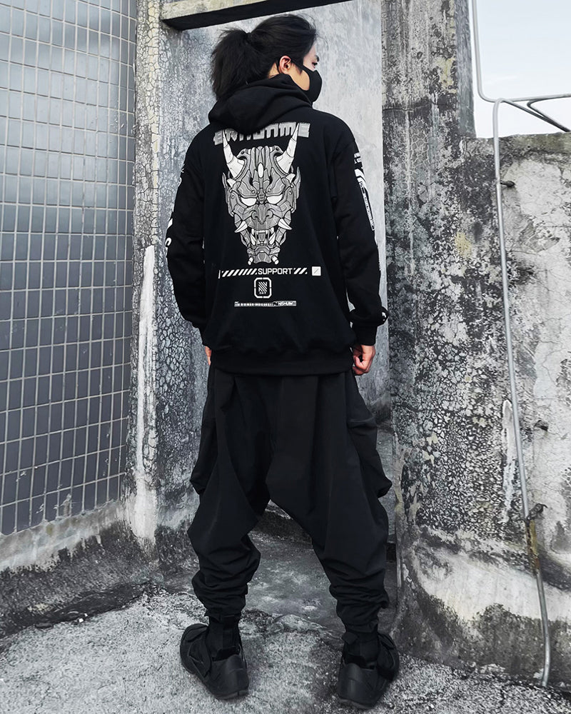 Futuristic Hannya Ninja Hoodie -  ninja hoodie - Futuristic Hannya Ninja Hoodie for Urban Style - View 5