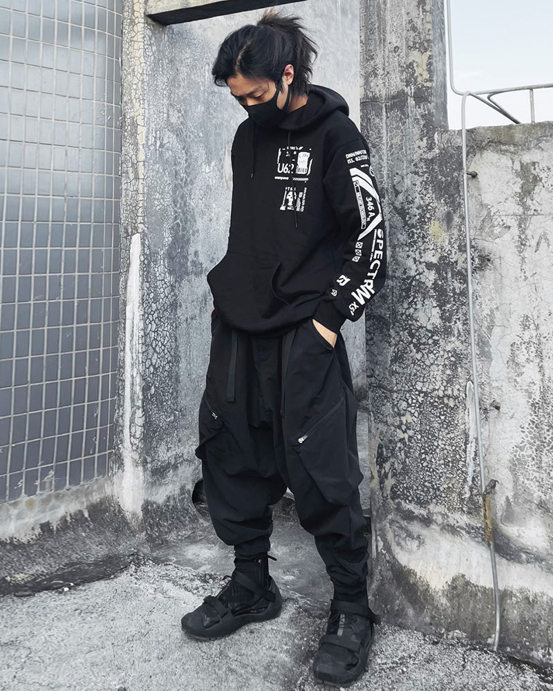 Futuristic Hannya Ninja Hoodie - stylish techwear hoodie - Futuristic Hannya Ninja Hoodie for Urban Style - View 2