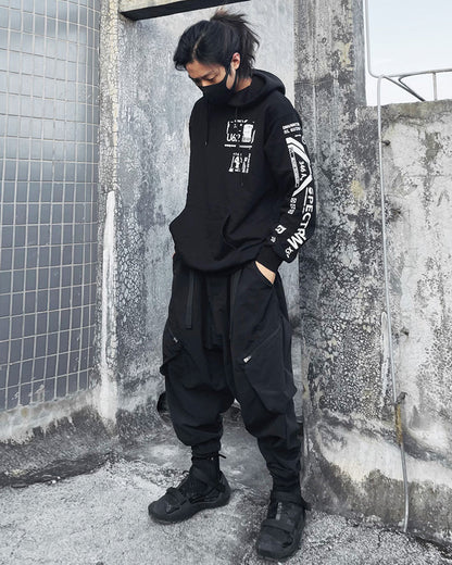 Futuristic Hannya Ninja Hoodie - stylish techwear hoodie - Futuristic Hannya Ninja Hoodie for Urban Style - View 2