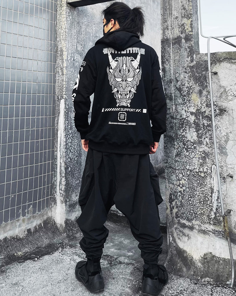 Futuristic Hannya Ninja Hoodie -  techwear hoodie - Futuristic Hannya Ninja Hoodie for Urban Style - View 7