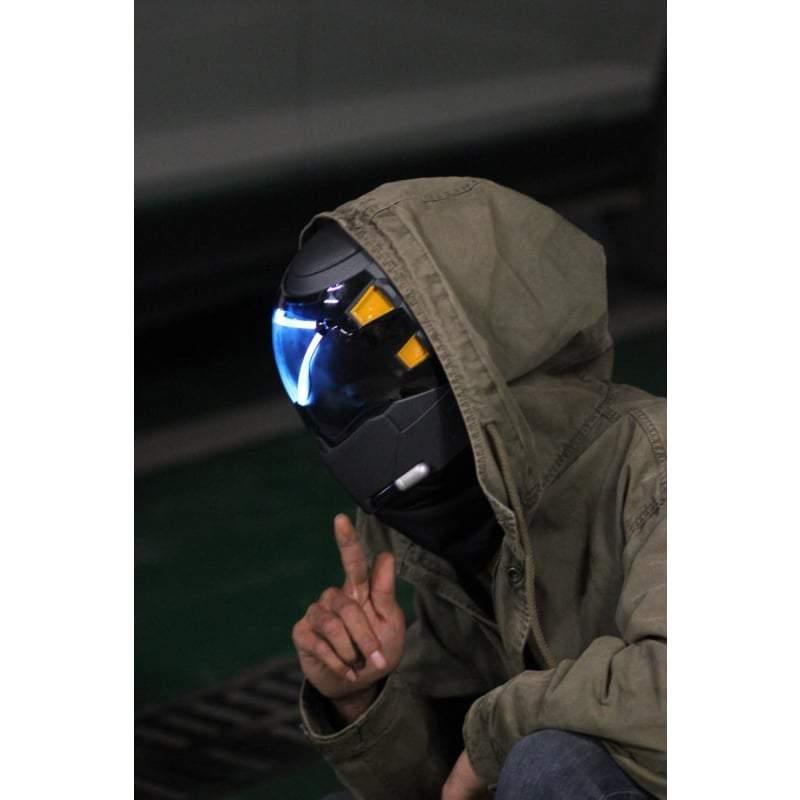 Futuristic Helmet Mask - Stealthy Style -  adjustable mask - Stealthy Black Futuristic Helmet Mask for Techwear Style - View 3