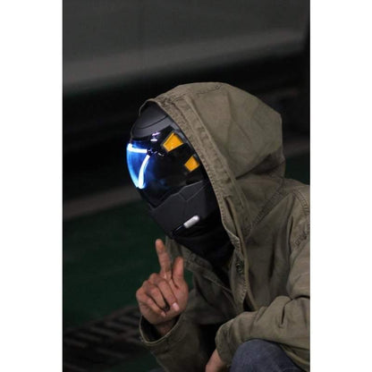 Futuristic Helmet Mask - Stealthy Style -  adjustable mask - Stealthy Black Futuristic Helmet Mask for Techwear Style - View 3