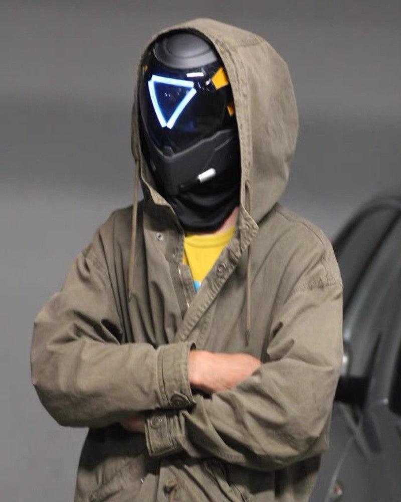Futuristic Helmet Mask - Stealthy Style - helmet mask - Stealthy Black Futuristic Helmet Mask for Techwear Style - View 2
