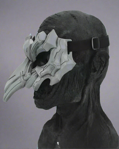 Futuristic Japanese Halloween Mask -  cyberpunk costume - Futuristic Japanese Halloween Mask with Neon Lights - View 4