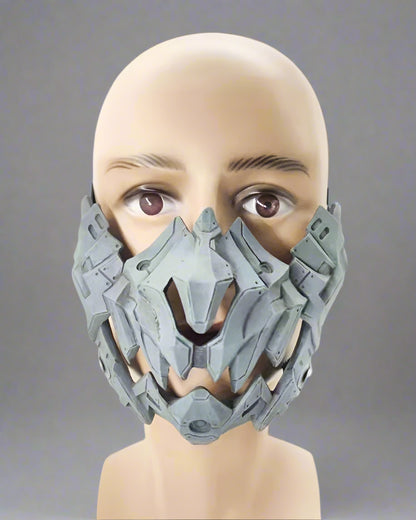 Futuristic Japanese Halloween Mask -  samurai mask - Futuristic Japanese Halloween Mask with Neon Lights - View 6