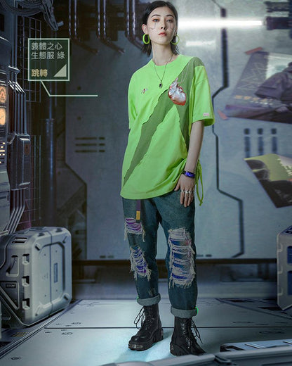Futuristic Laser-Cut Denim Cargo - denim cargo - Futuristic Laser-Cut Denim Cargo Pants for Stylish Comfort - View 9