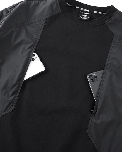 Futuristic Layered Crewneck Sweatshirt -  comfortable techwear - Futuristic Layered Crewneck Sweatshirt for Comfort - View 4
