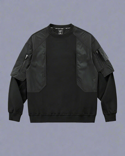 Futuristic Layered Crewneck Sweatshirt - crewneck - Futuristic Layered Crewneck Sweatshirt for Comfort - Main view