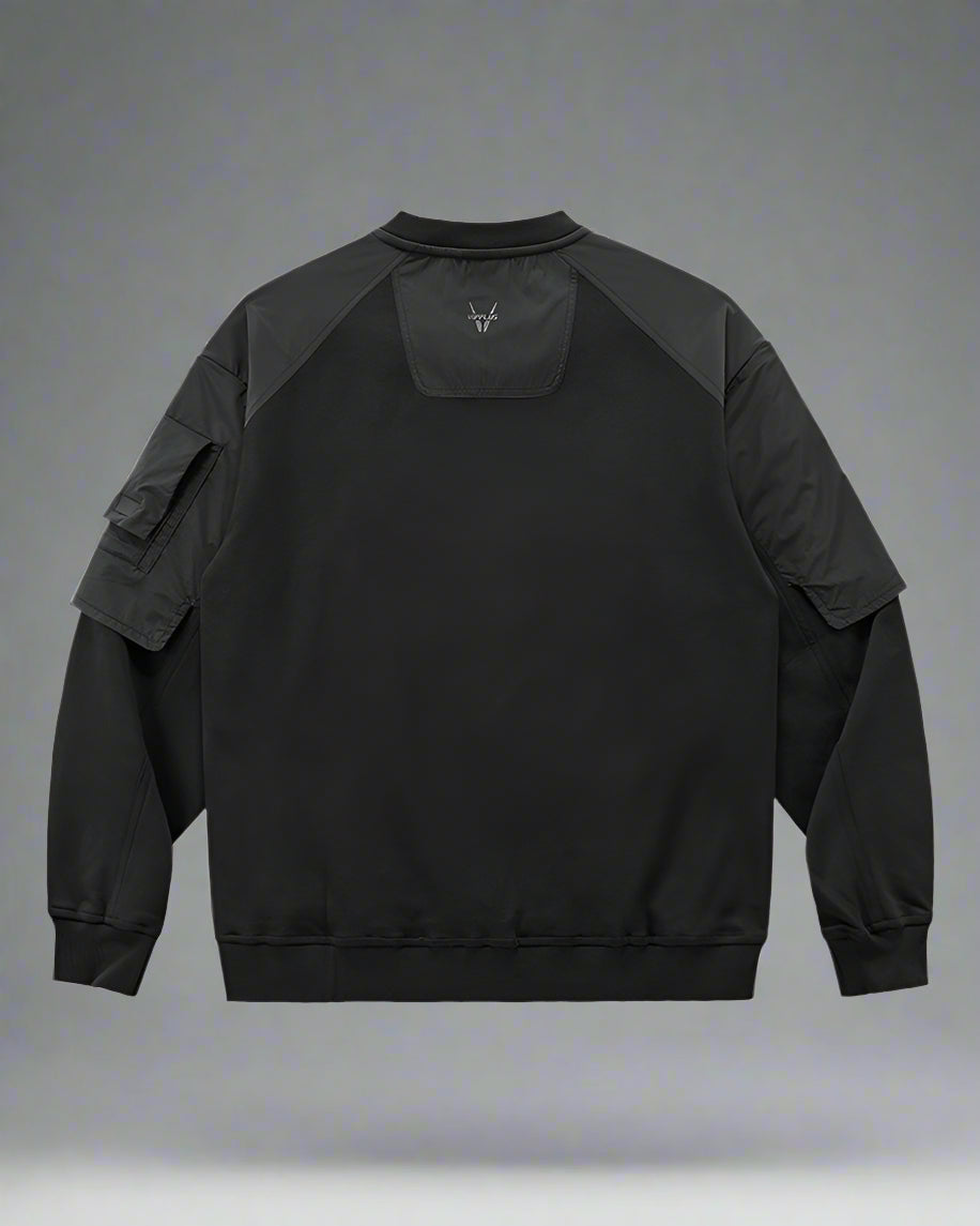 Futuristic Layered Crewneck Sweatshirt - cyberpunk sweatshirt - Futuristic Layered Crewneck Sweatshirt for Comfort - View 2