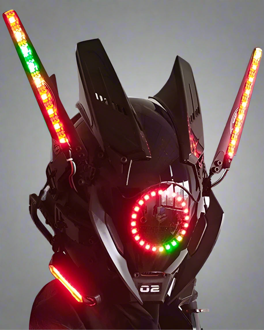 Futuristic LED Cyber Helmet - cyber helmet - Futuristic Cyberpunk LED Helmet with Custom Colors - View 8