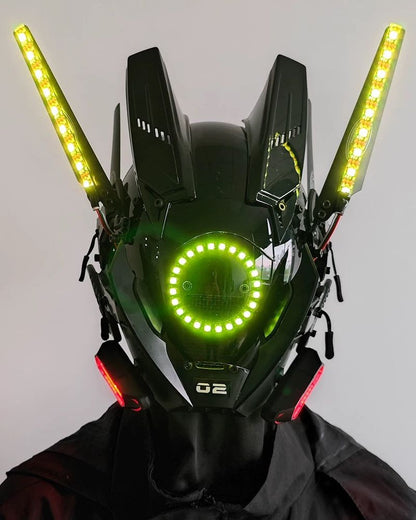 Futuristic LED Cyber Helmet -  cyberpunk mask - Futuristic Cyberpunk LED Helmet with Custom Colors - View 4