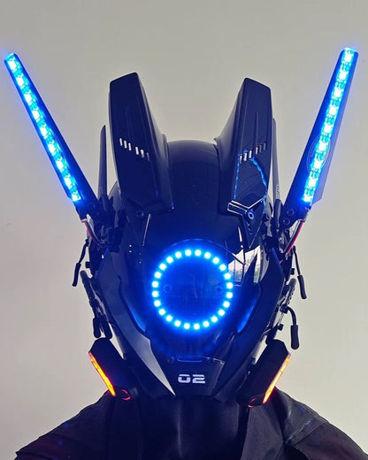 Futuristic LED Cyber Helmet -  edgy style - Futuristic Cyberpunk LED Helmet with Custom Colors - View 5