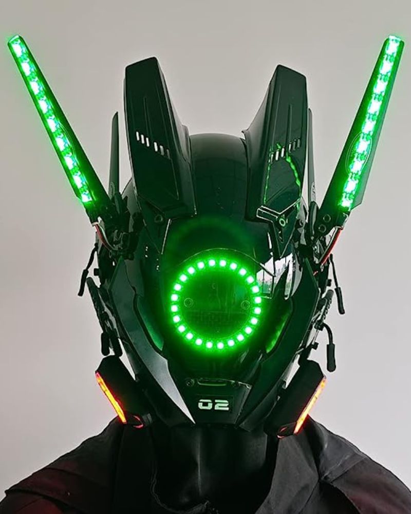 Futuristic LED Cyber Helmet -  led lights - Futuristic Cyberpunk LED Helmet with Custom Colors - View 7