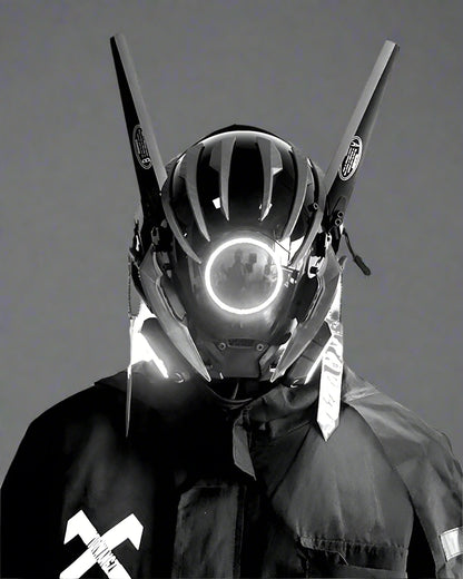 Futuristic LED Wing Helmet -  custom masked helmet - Futuristic LED Wing Helmet for Cyberpunk Style - View 3