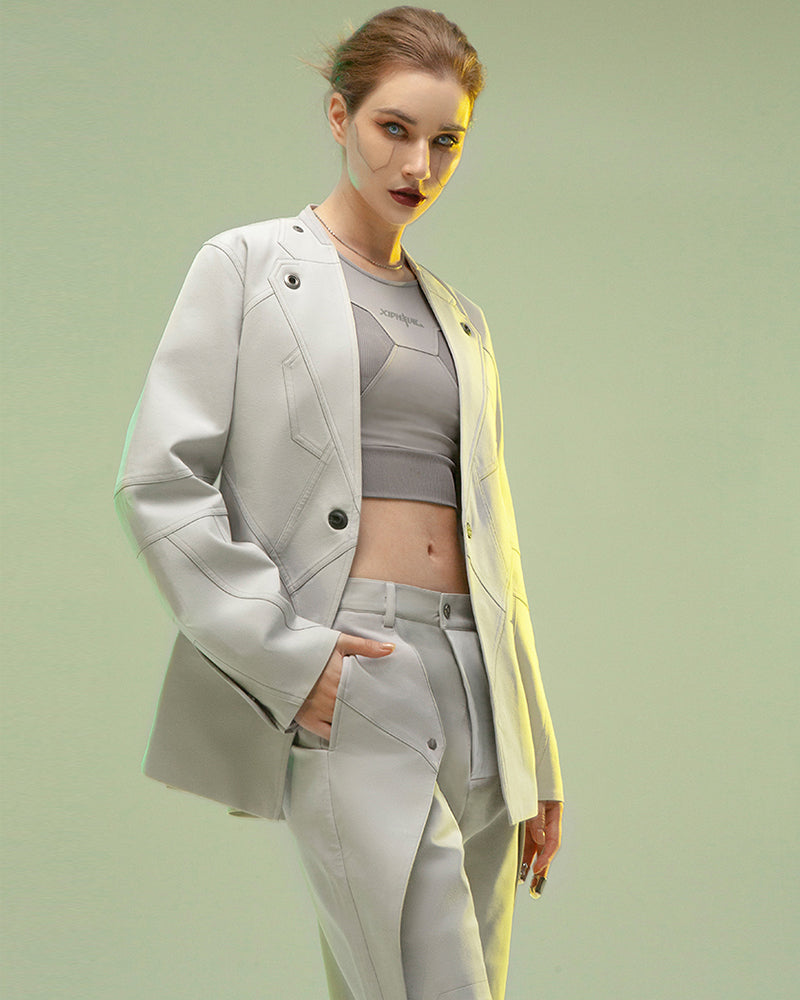 Futuristic Magnetic Buckle Suit -  durable jacket - Futuristic Magnetic Buckle Techwear Jacket - View 4