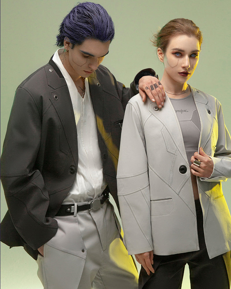 Futuristic Magnetic Buckle Suit - techwear - Futuristic Magnetic Buckle Techwear Jacket - View 11