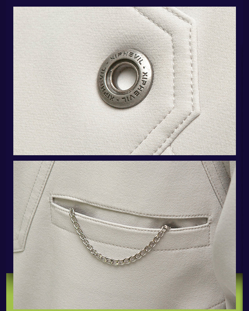 Futuristic Magnetic Buckle Suit -  futuristic - Futuristic Magnetic Buckle Techwear Jacket - View 14