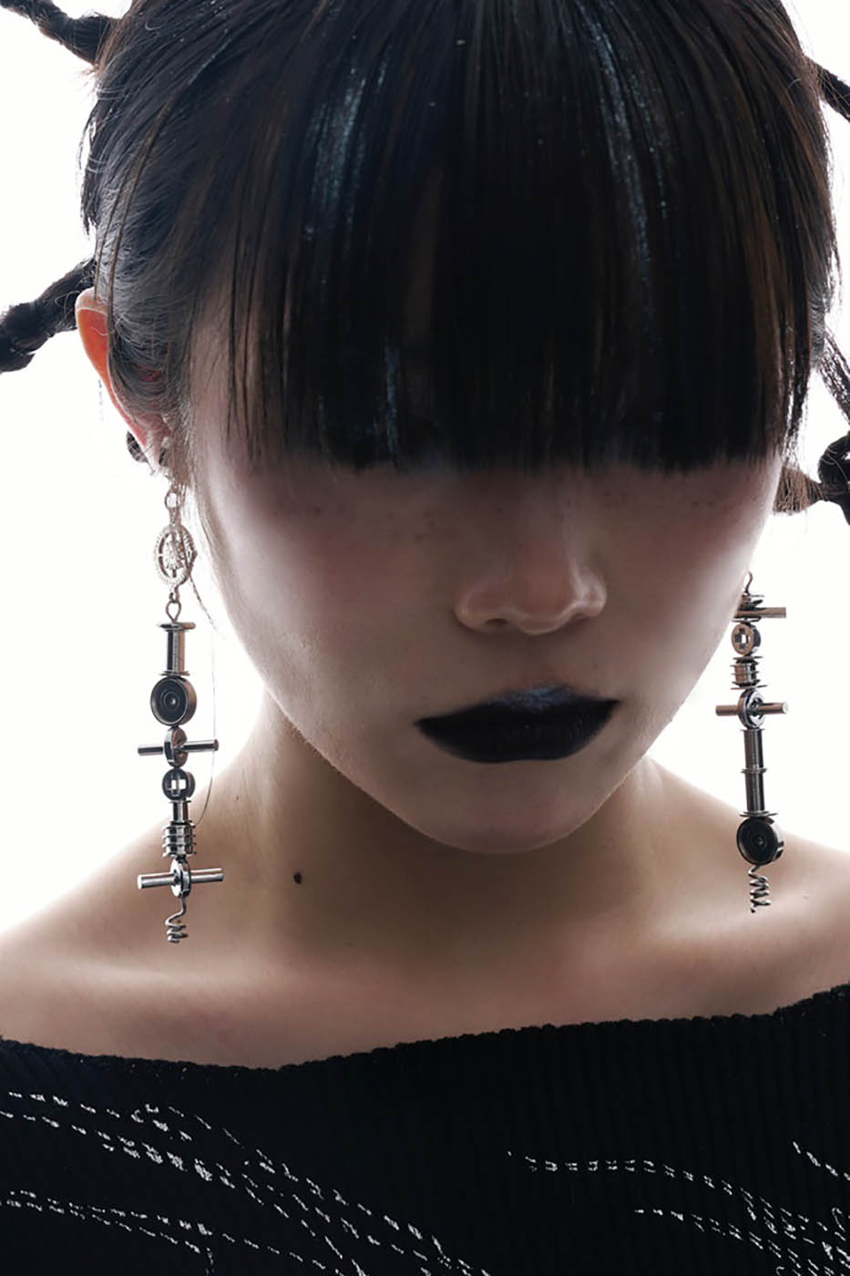 Futuristic Mech Ear Clips -  durable stainless steel accessories - Futuristic Mech Ear Clips for a Unique Look - View 3