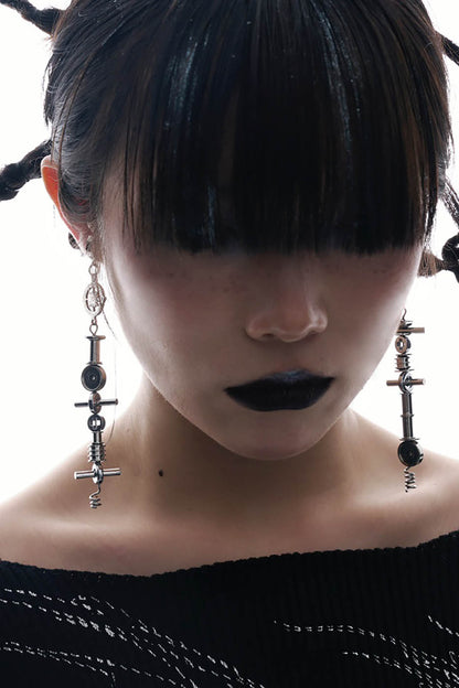 Futuristic Mech Ear Clips -  durable stainless steel accessories - Futuristic Mech Ear Clips for a Unique Look - View 3