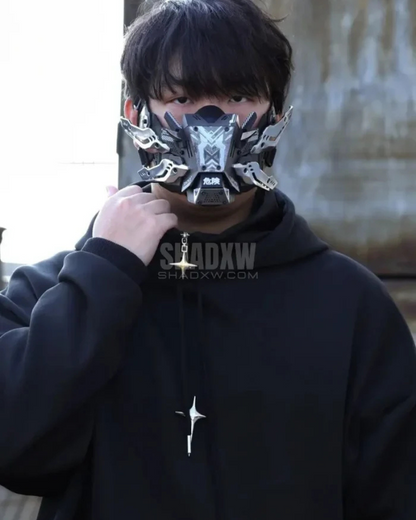 Futuristic Mech Half Face Mask -  adjustable face mask - Futuristic Mech Half Face Mask for Techwear Style - View 11