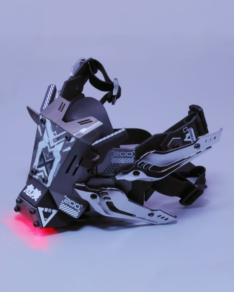 Futuristic Mech Half Face Mask -  adjustable - Futuristic Mech Half Face Mask for Techwear Style - View 3