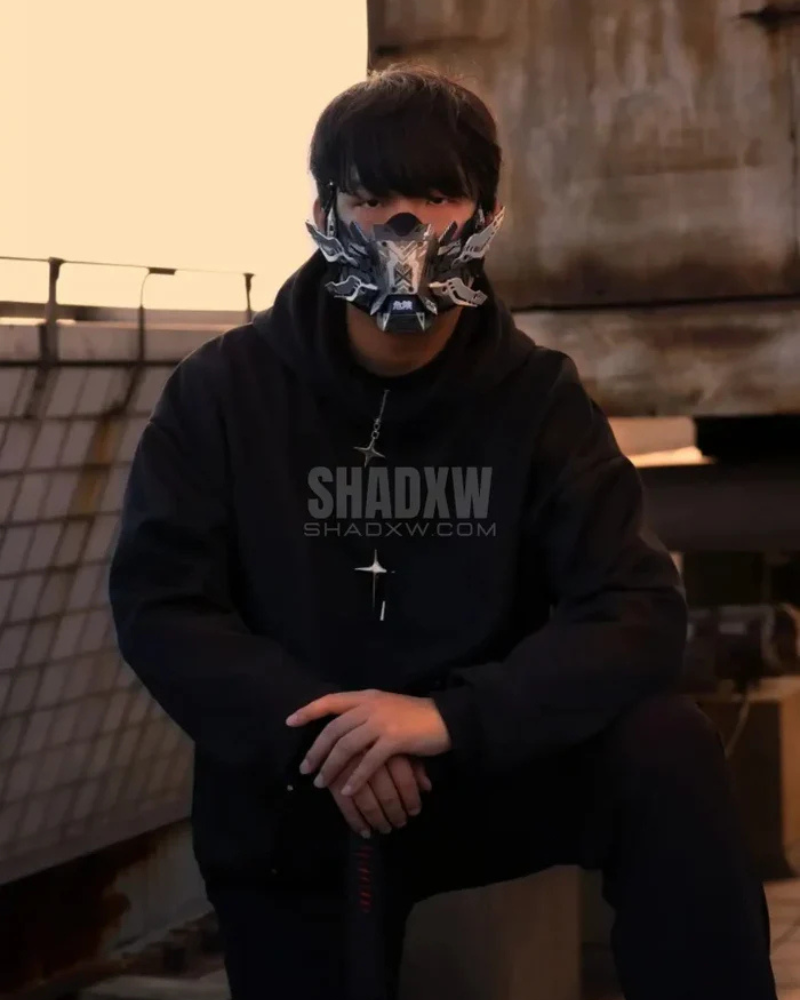 Futuristic Mech Half Face Mask -  cyberpunk mask - Futuristic Mech Half Face Mask for Techwear Style - View 12