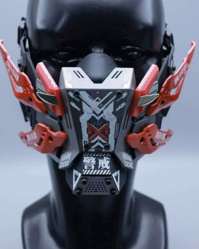 Futuristic Mech Half Face Mask -  cyberpunk mask - Futuristic Mech Half Face Mask for Techwear Style - View 5
