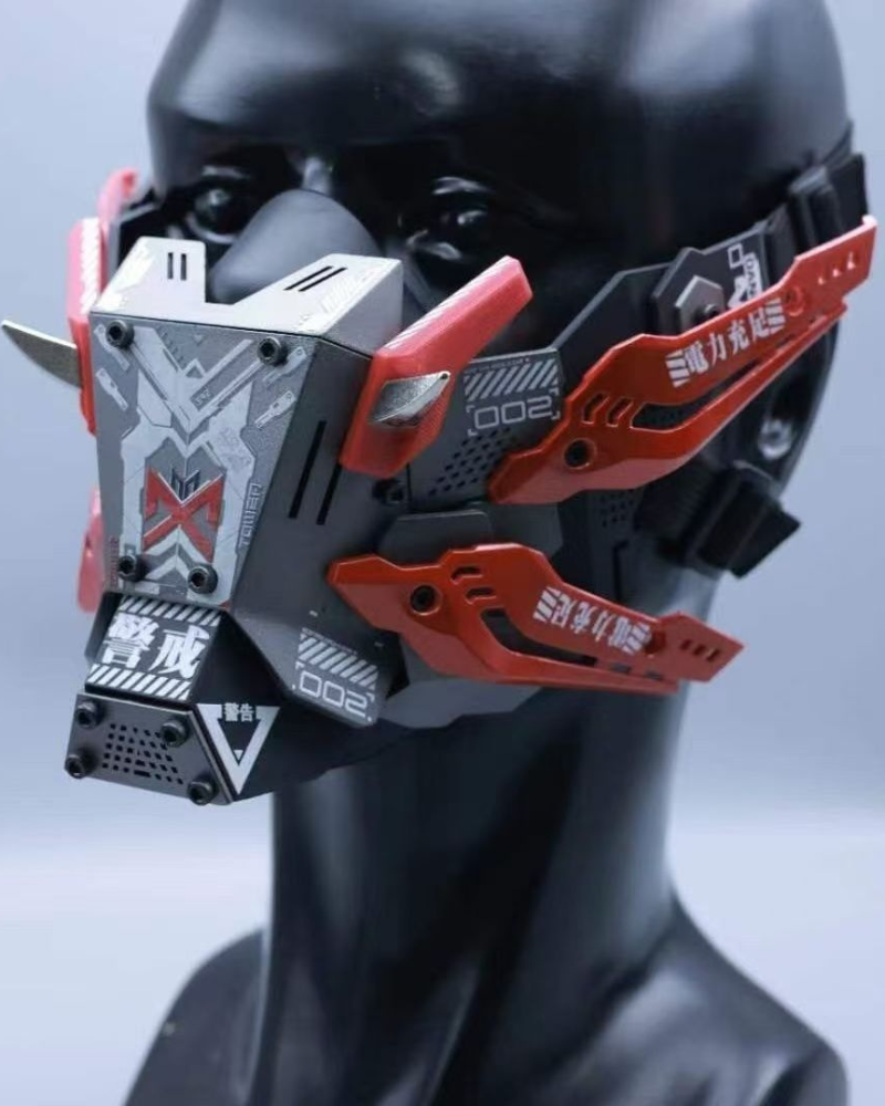 Futuristic Mech Half Face Mask -  half face mask - Futuristic Mech Half Face Mask for Techwear Style - View 7