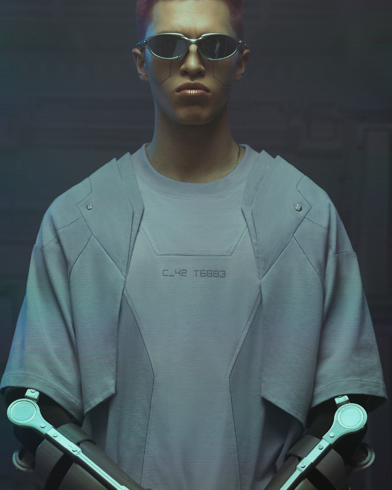 Futuristic Mecha Cyberpunk Tee -  fashion - Futuristic Mecha Cyberpunk Tee for Trendy Style - View 3
