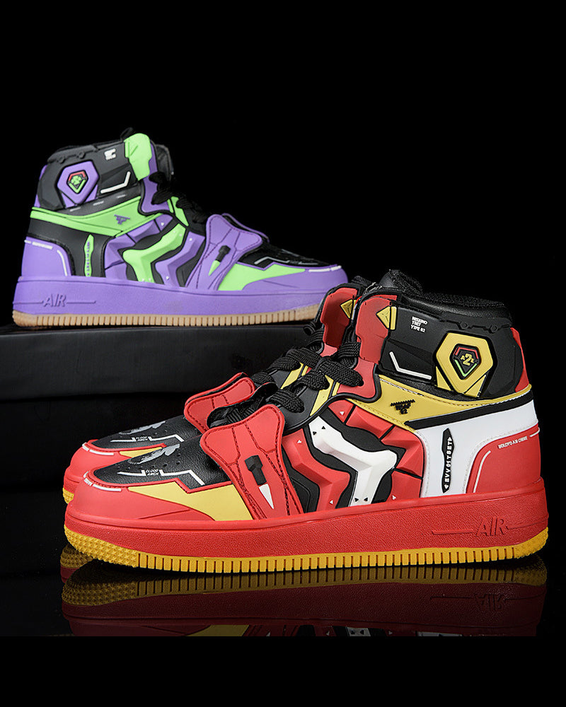 Futuristic Mecha Sneakers -  comfortable shoes - Stylish Mecha Sneakers in Purple and Red for Comfort - View 10