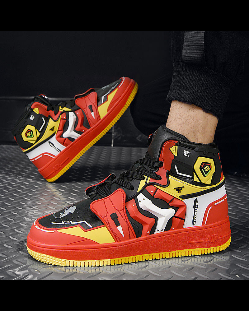 Futuristic Mecha Sneakers -  cyberpunk style - Stylish Mecha Sneakers in Purple and Red for Comfort - View 4