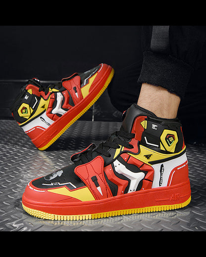 Futuristic Mecha Sneakers -  cyberpunk style - Stylish Mecha Sneakers in Purple and Red for Comfort - View 4