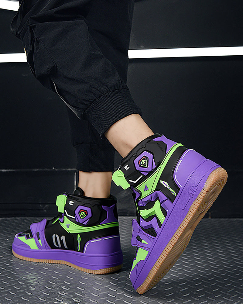 Futuristic Mecha Sneakers - mecha sneakers - Stylish Mecha Sneakers in Purple and Red for Comfort - View 8