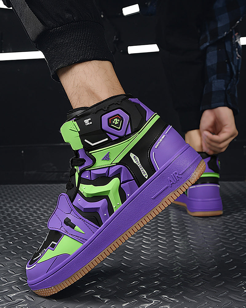 Futuristic Mecha Sneakers -  purple sneakers - Stylish Mecha Sneakers in Purple and Red for Comfort - View 6